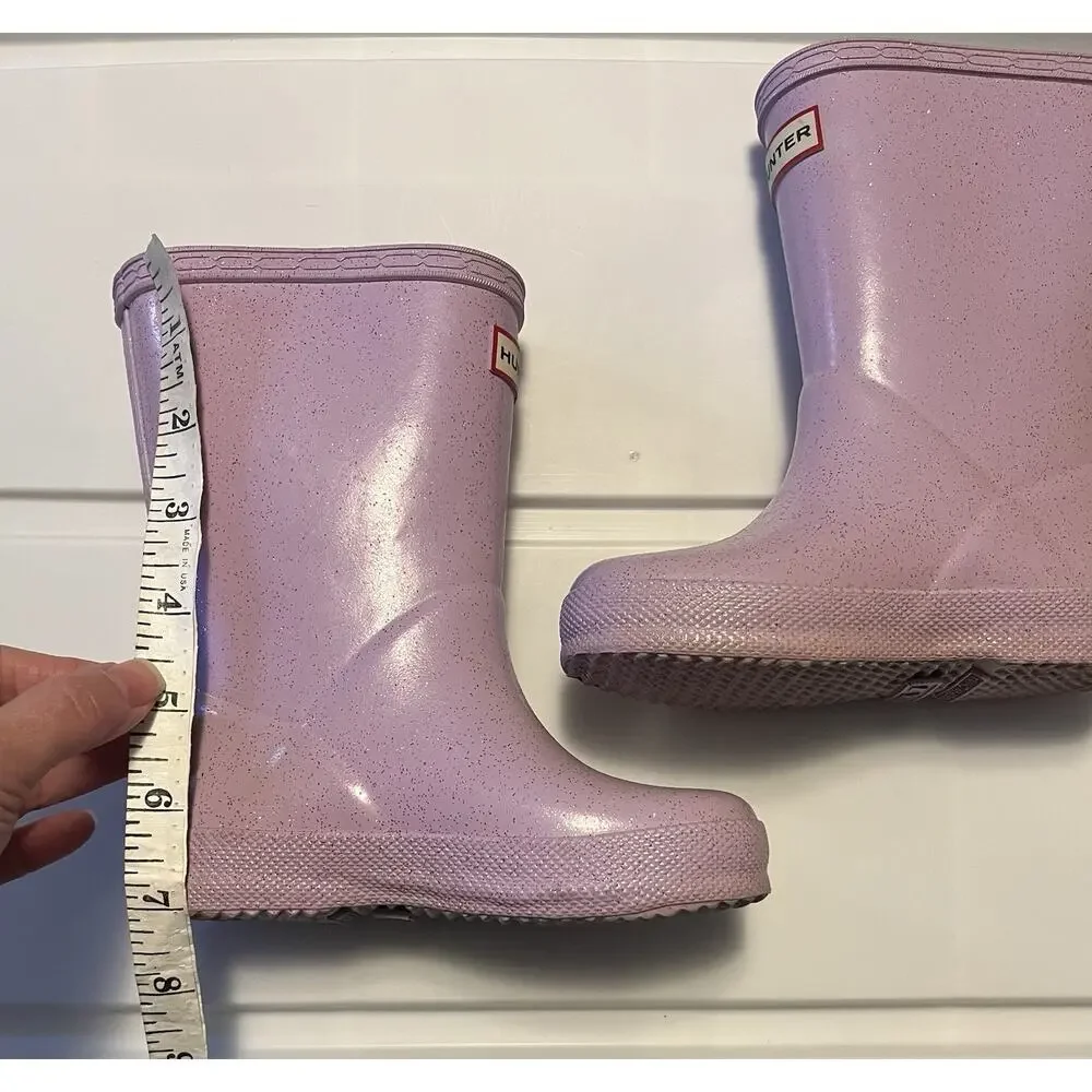 Hunter Kids Pink Glitter Rain & Snow Boots